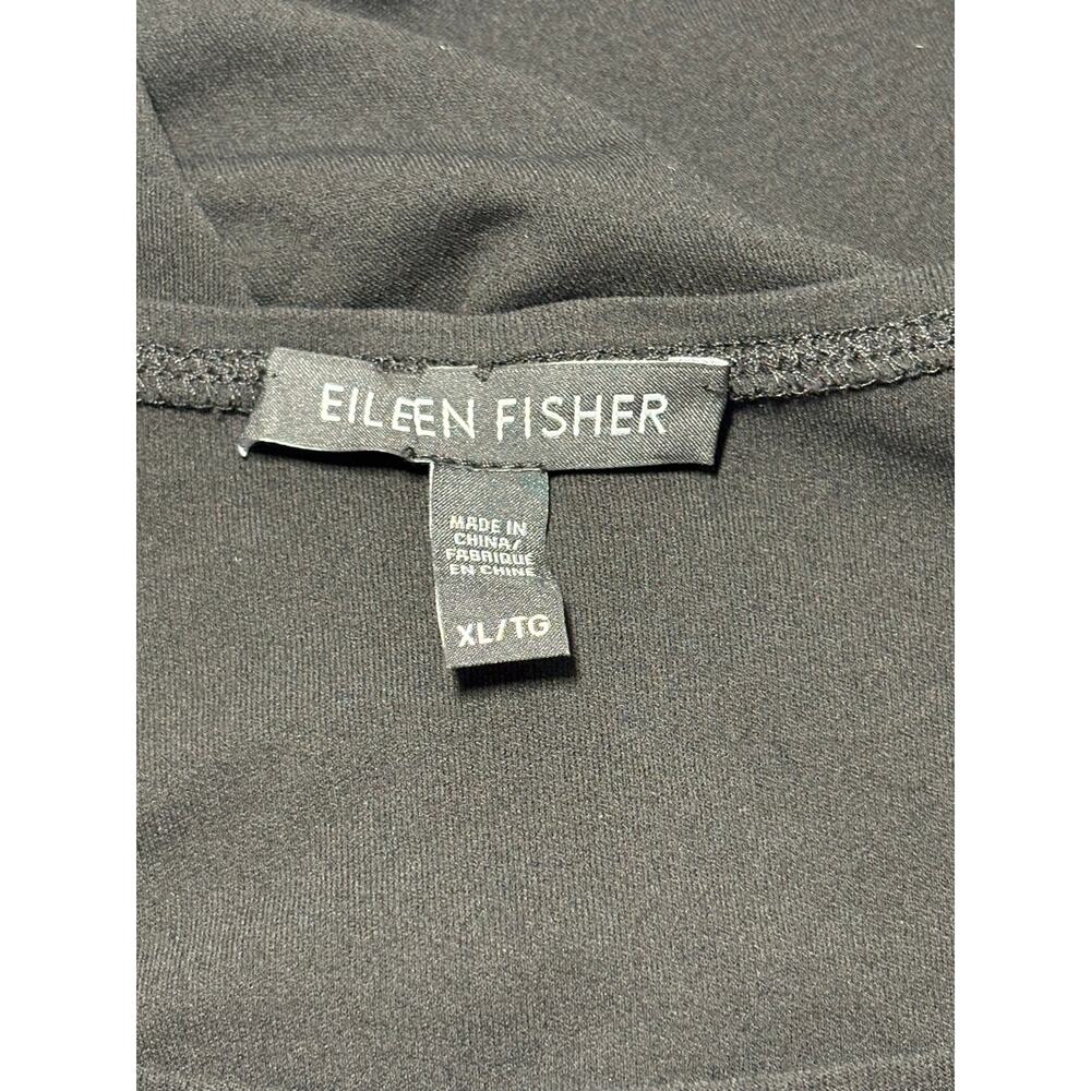 Eileen Fisher 100% Silk Blouse T-shirt Women's XL Black Minimalist Capsule Basic - Picture 6 of 7